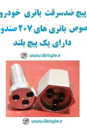 www.Globyte.ir گلوبایت خودرو پیچ ضدسرقت باتری خودرو مخصوص خودرو 207 صندوقدار دارای پیچ بلند (1)