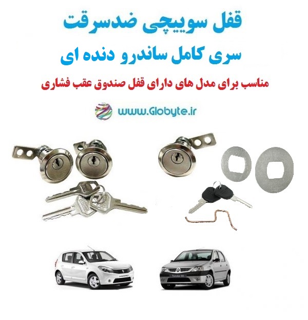 www.Globyte.ir گلوبایت خودرو قفل سوییچی ضدسرقت سری کامل ساندرو دنده ای(4)